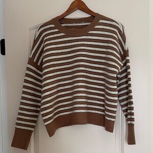 Brown and cream crewneck sweater. Very soft